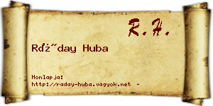 Ráday Huba névjegykártya